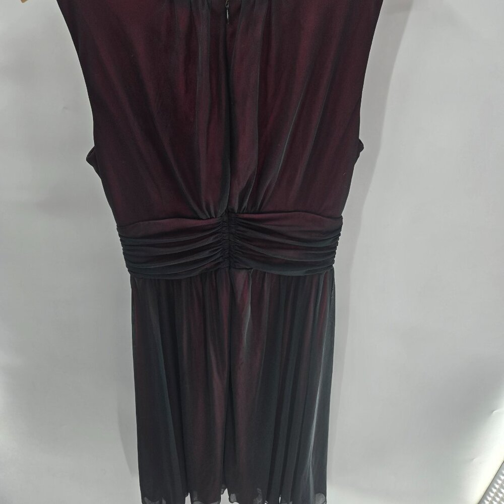 Vintage Connected Red Black Mesh Overlay Y2k Whimsigoth Midi Dress Size 8 Flaws - Picture 4 of 13